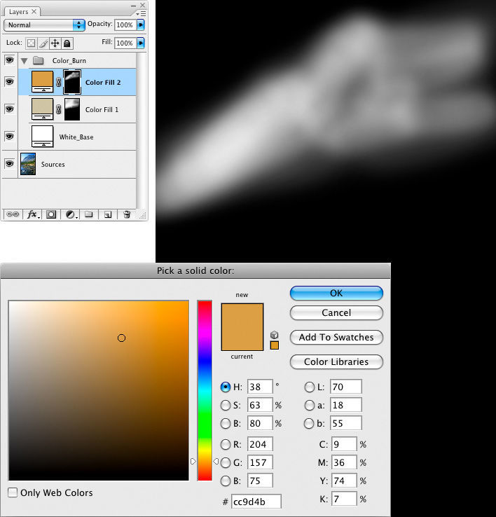 Режимы наложения Color Burn и Color Dodge